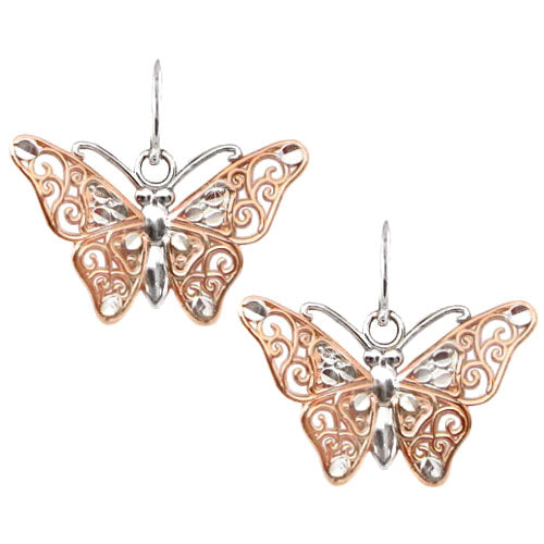 Rose Gold Butterfly Earrings