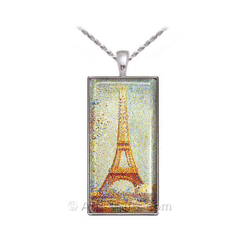 Cute Gold French Eiffel Tower Necklace with 21-Inch Chain
