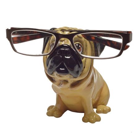 Tan Pug Dog Eyeglass Holder
