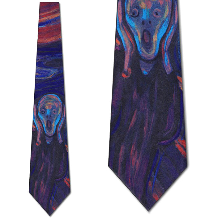 Edvard Munch The Scream Art Necktie - Closeup Views