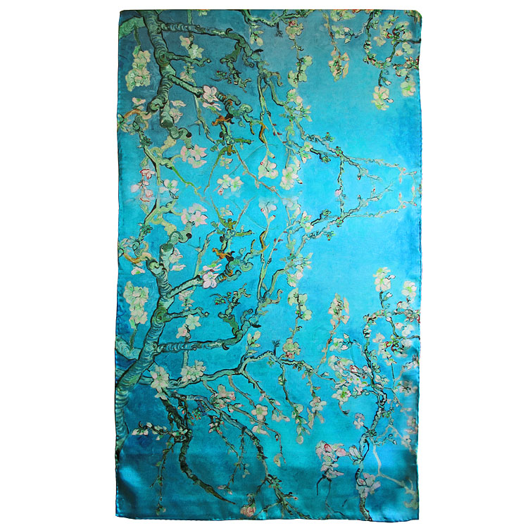 Van Gogh Silk Scarf - Full View of Almond Blossoms Print