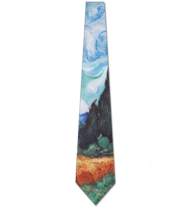 Wheat Field & Cypress Van Gogh Necktie