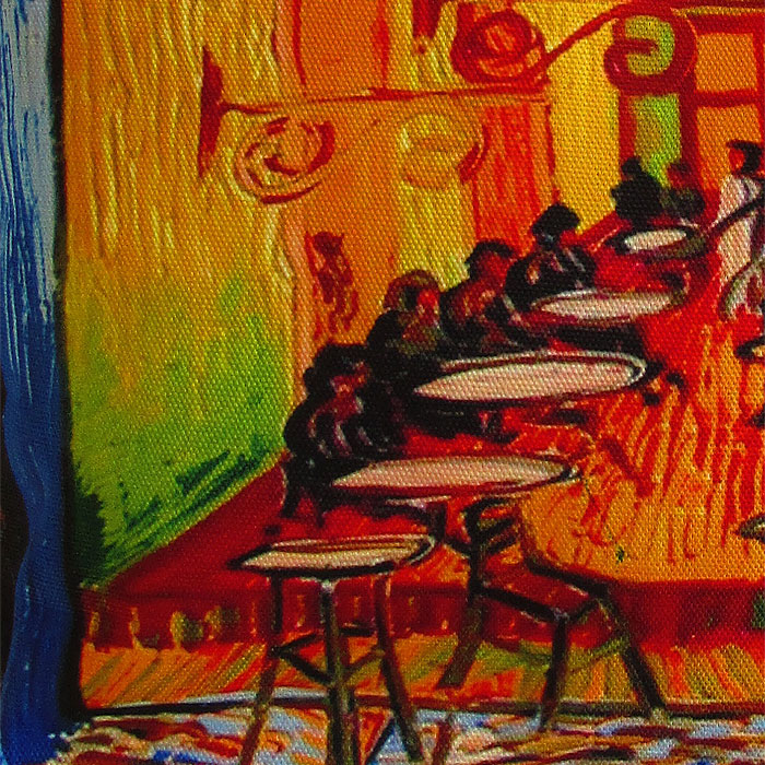 Detail of Van Gogh Cafe Terrace Art Tote
