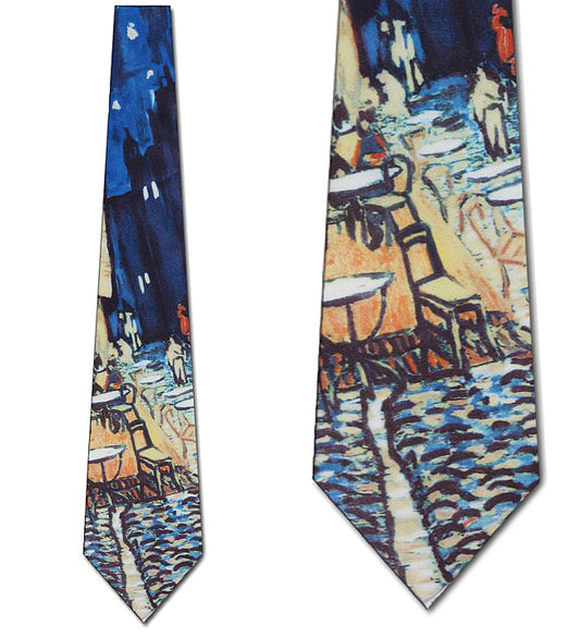 Van Gogh Cafe Art Necktie - Closeup Views