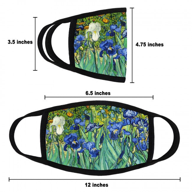 Dimensions of Van Gogh Irises Art Facemask