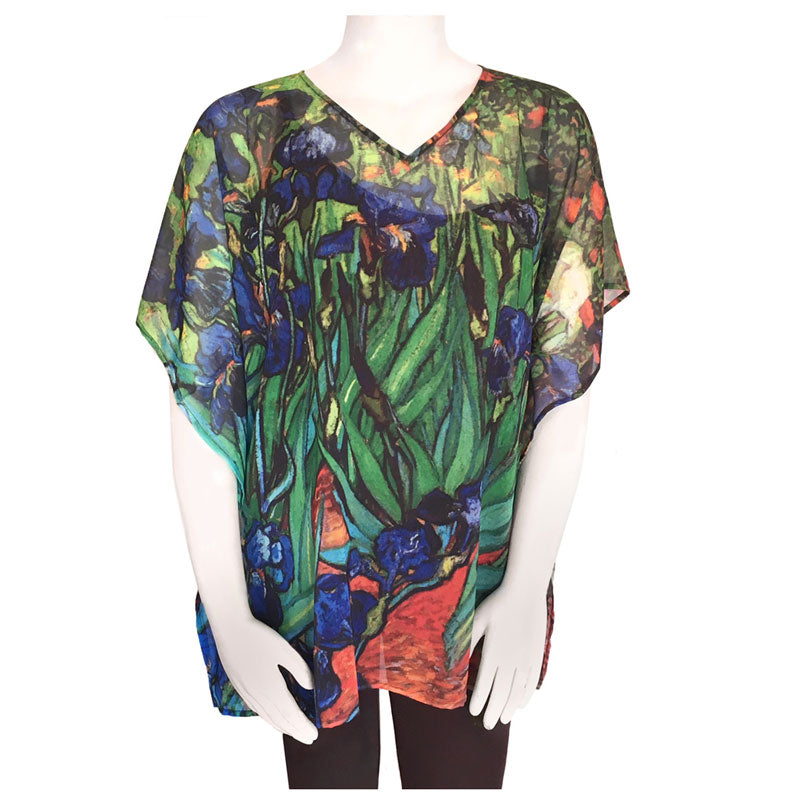 Van Gogh Irises Popover Fine Art Top or Scarf