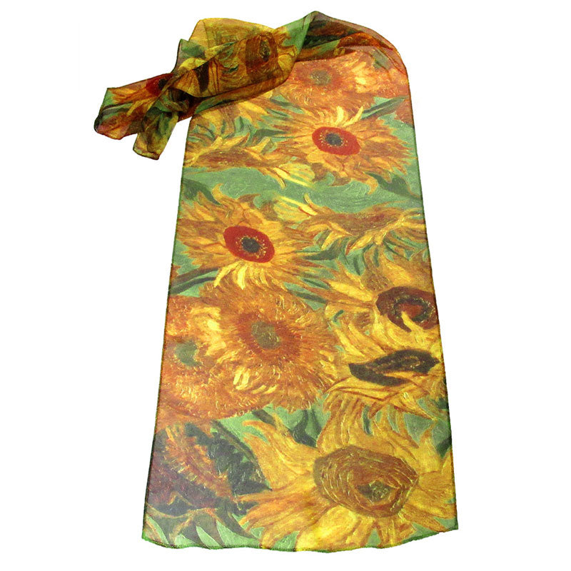 Sunflowers Van Gogh Scarf - Full View