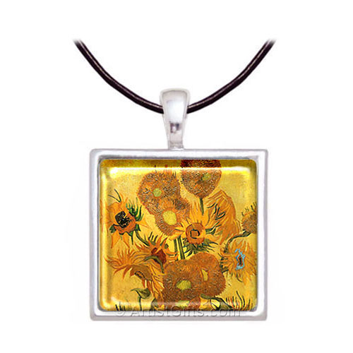 Van Gogh Sunflowers Art Necklace