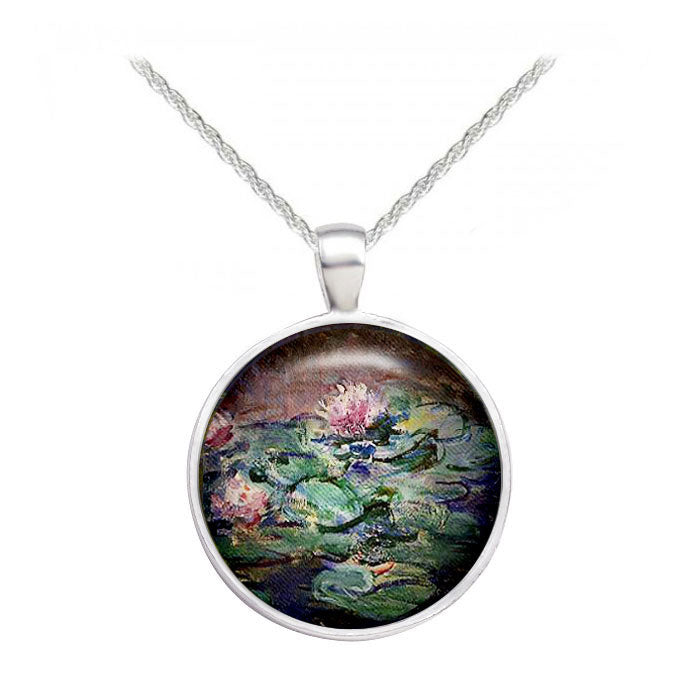 Matching Monet Pink Lilies Necklace - Sold Separately 